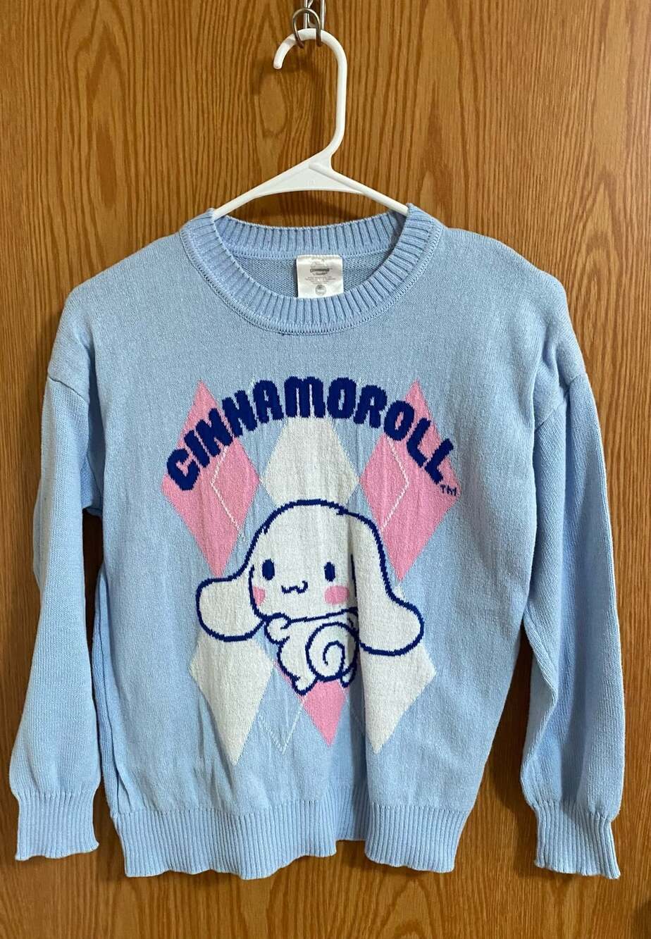 Sanrio Cinnamoroll Argyle Knit Sweater Blue